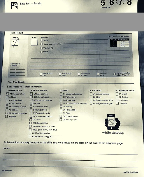 How To Understand ICBC Road Test Results Valley Driving School